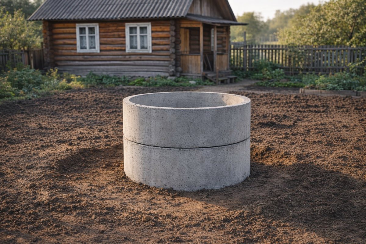 Септик из 2 бетонных колец под ключ на даче в Софрино — готовый объект